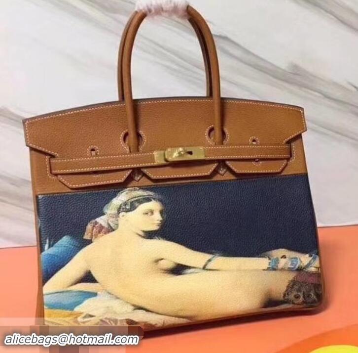 Grade Quality Hermes Birkin 35 Bag in Print Leather 630119 Brown