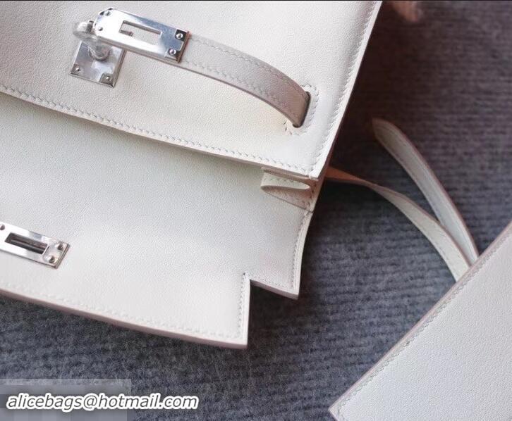 Fashion Hermes Kelly Danse Bag in Swift Leather 630133 White