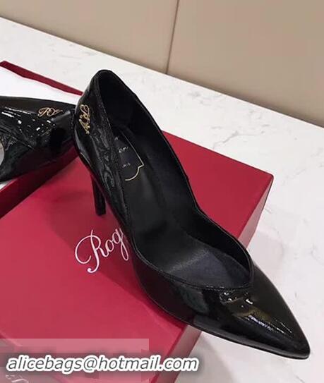 Hot Sell Cheap Roger Vivier Choc Real Pumps 85 Heel R8526 Black 2018