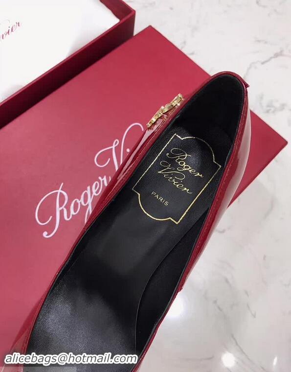 Design Discount Roger Vivier Choc Real Pumps 85 Heel R8528 Red 2018