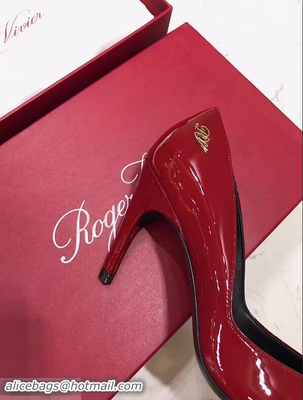 Design Discount Roger Vivier Choc Real Pumps 85 Heel R8528 Red 2018