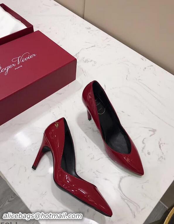 Design Discount Roger Vivier Choc Real Pumps 85 Heel R8528 Red 2018