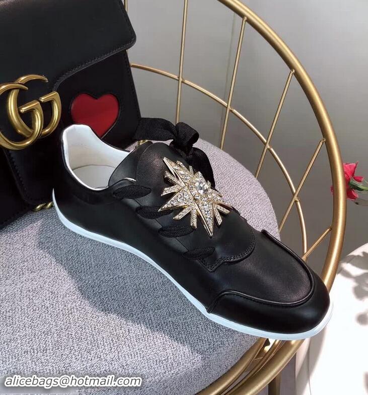 Shop Grade Roger Vivier Lace-up Buckle Sneakers Black R8534 Black 2018