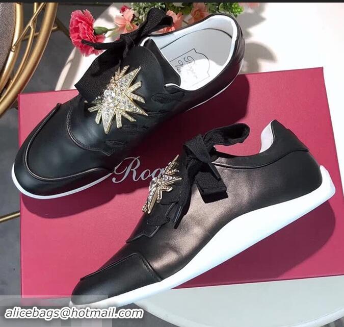 Shop Grade Roger Vivier Lace-up Buckle Sneakers Black R8534 Black 2018