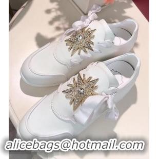 Shop Custom Roger Vivier Lace-up Buckle Sneakers Black R8534 White 2018