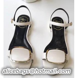 Low Price Roger Vivier Chips West Buckle Sandals R8507 White 2018