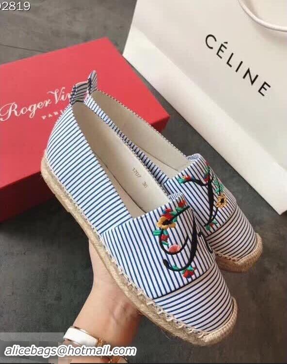 Top Quality Roger Vivier Espadrilles Blooming RV R8611 Blue 2018