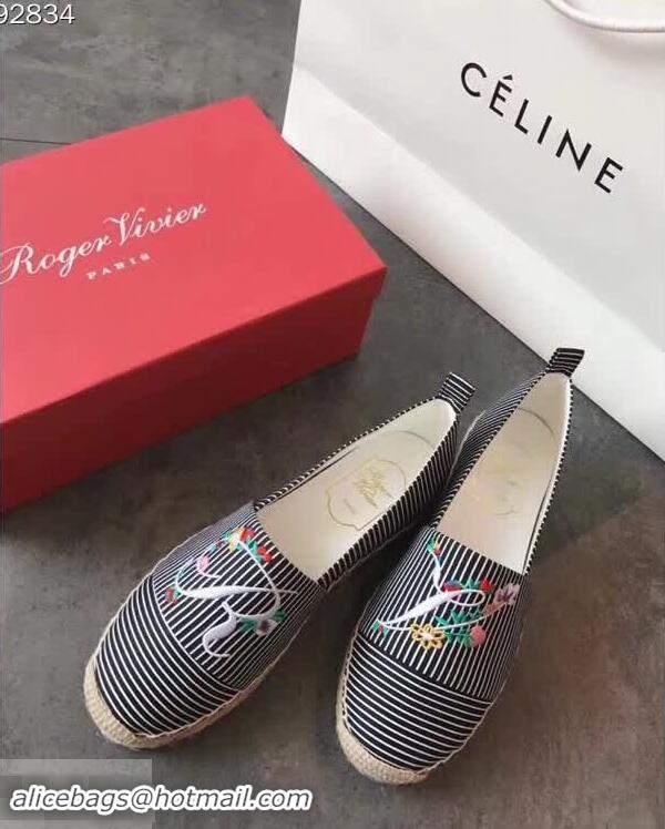 Grade Discount Roger Vivier Espadrilles Blooming RV R8611 Black 2018