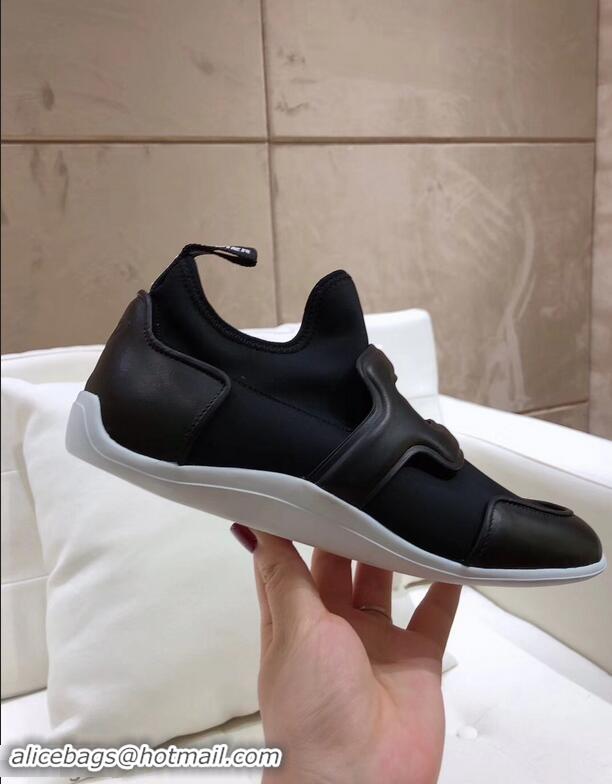 Top Quality Roger Vivier Sporty Viv' Leather Buckle Sneakers R8407 Black 2018