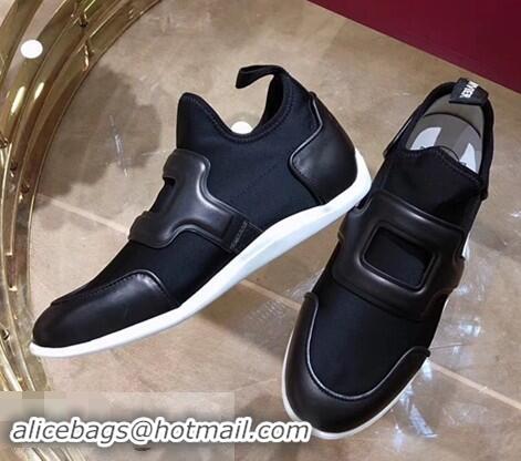 Top Quality Roger Vivier Sporty Viv' Leather Buckle Sneakers R8407 Black 2018