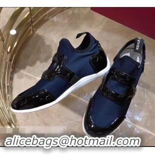 Cheapest Roger Vivier Sporty Viv' Leather Buckle Sneakers R8409 Blue 2018