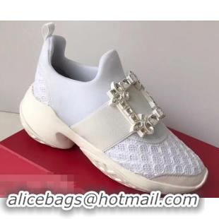 Modern Discount Roger Vivier Viv' Run Sneakers R9701 White Strass Buckle 2019