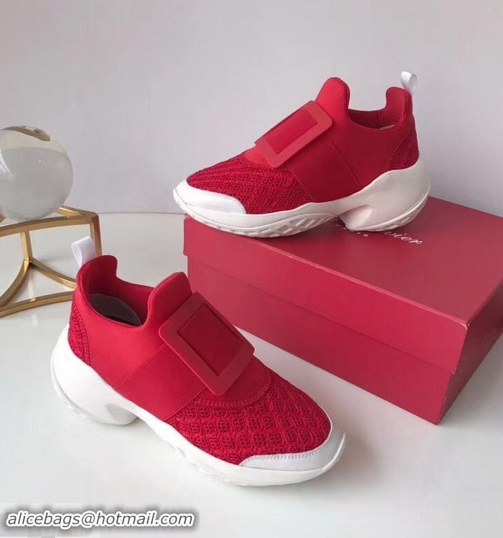 Shop Duplicate Roger Vivier Viv' Run Sneakers R9701 Red 2019