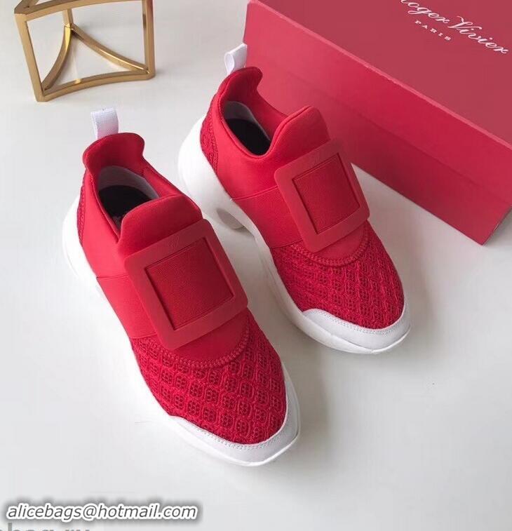 Shop Duplicate Roger Vivier Viv' Run Sneakers R9701 Red 2019