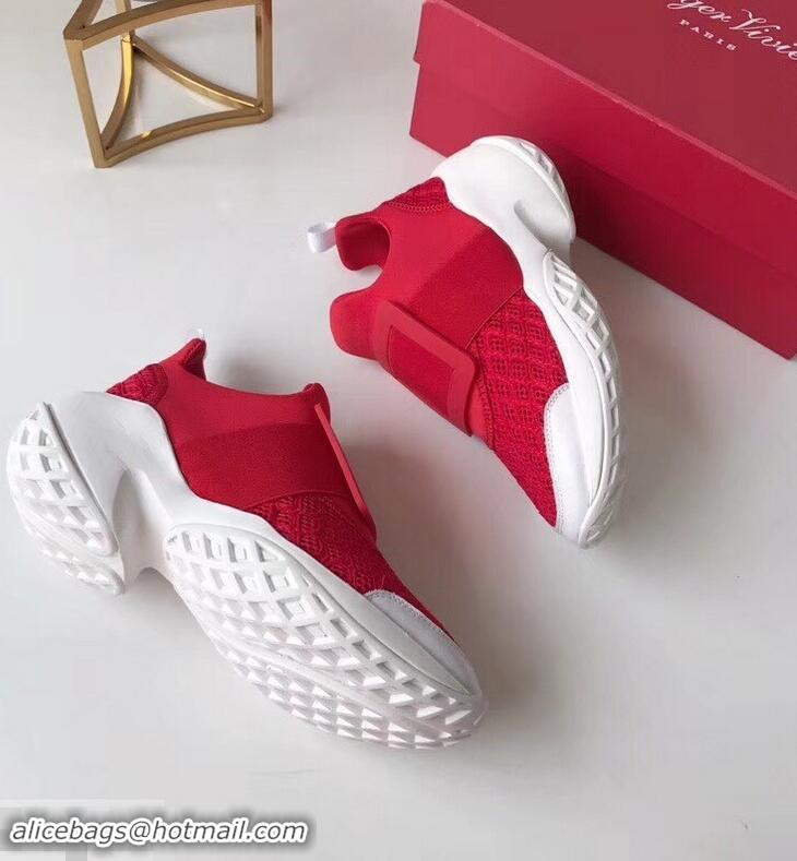 Shop Duplicate Roger Vivier Viv' Run Sneakers R9701 Red 2019