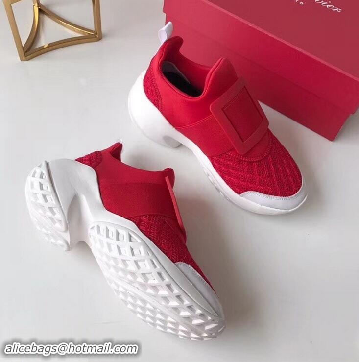 Shop Duplicate Roger Vivier Viv' Run Sneakers R9701 Red 2019