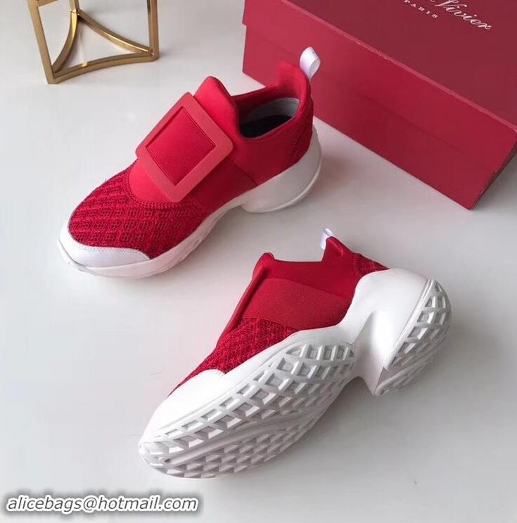 Shop Duplicate Roger Vivier Viv' Run Sneakers R9701 Red 2019