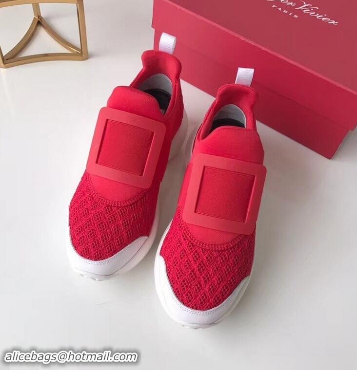 Shop Duplicate Roger Vivier Viv' Run Sneakers R9701 Red 2019