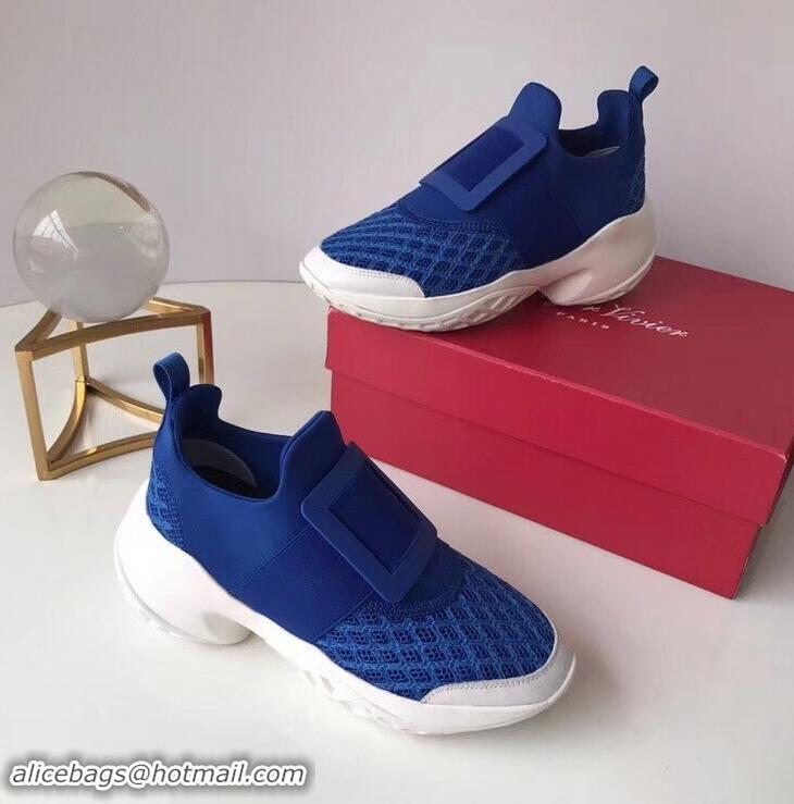 Best Quality Roger Vivier Viv' Run Sneakers R9701 Blue 2019