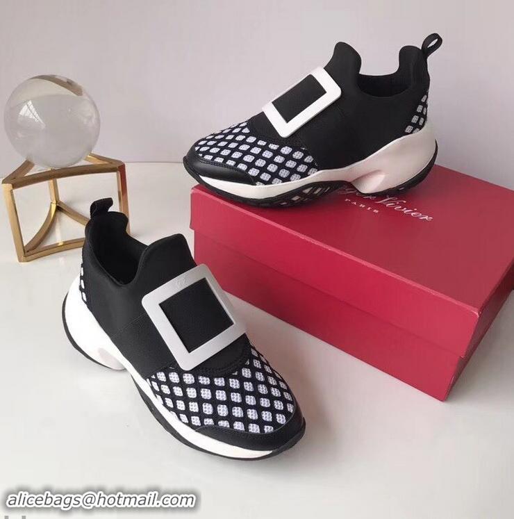 Top Quality Roger Vivier Viv' Run Sneakers R9707 Black/White 2019