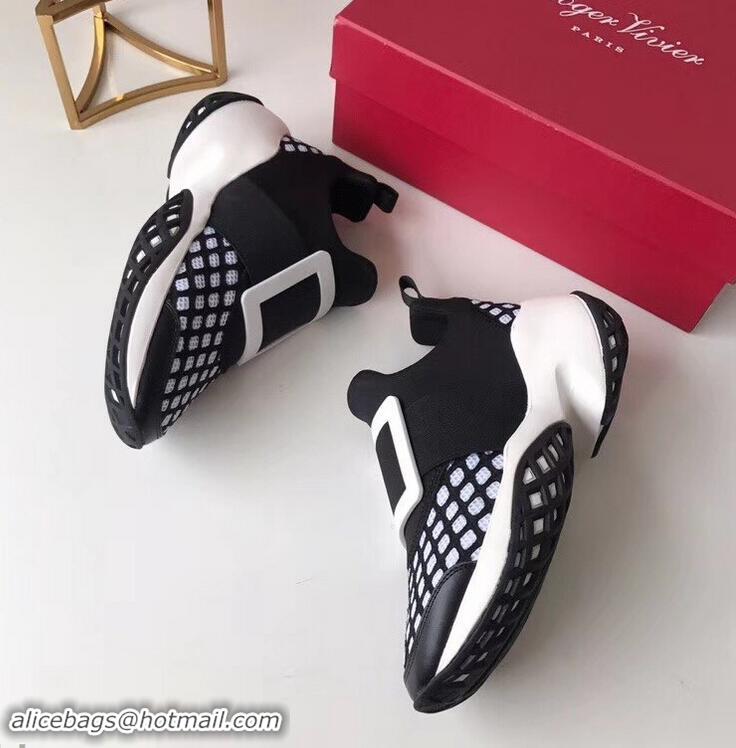 Top Quality Roger Vivier Viv' Run Sneakers R9707 Black/White 2019