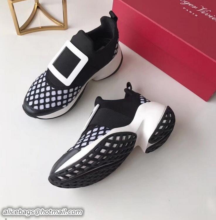 Top Quality Roger Vivier Viv' Run Sneakers R9707 Black/White 2019