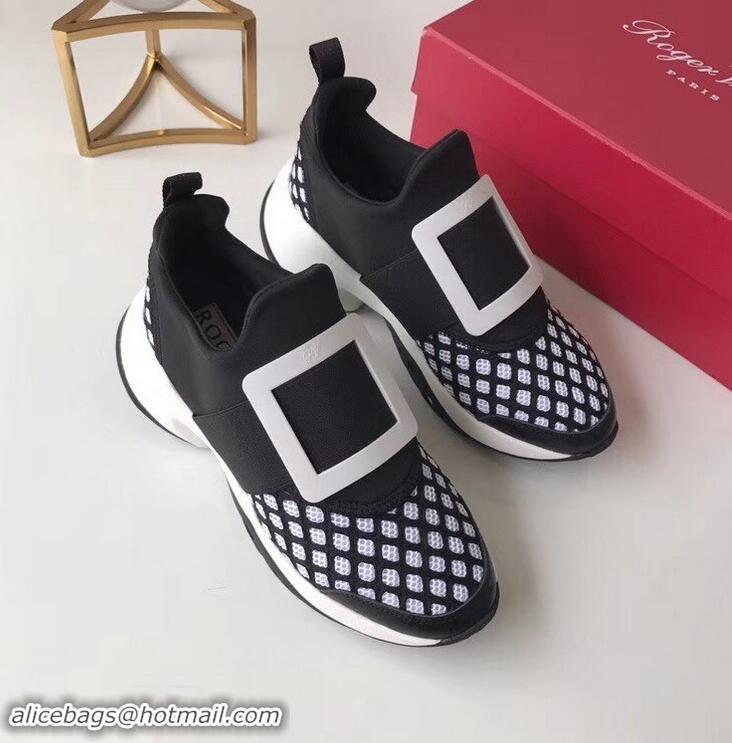 Top Quality Roger Vivier Viv' Run Sneakers R9707 Black/White 2019