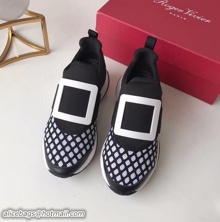 Top Quality Roger Vivier Viv' Run Sneakers R9707 Black/White 2019