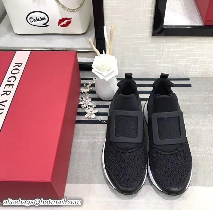 Popular Style Roger Vivier Viv' Run Sneakers R5621 Black/black 2019