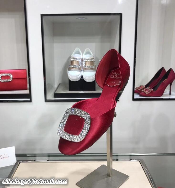 Trendy Design Roger Vivier Chips Strass Ballerinas R9101 Dark Red 2019