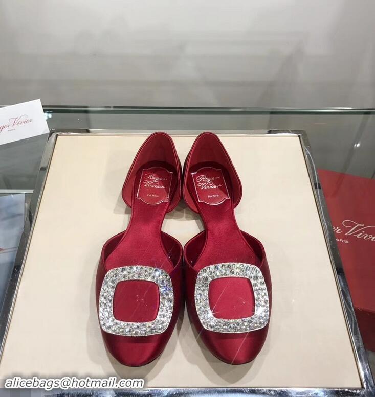 Trendy Design Roger Vivier Chips Strass Ballerinas R9101 Dark Red 2019