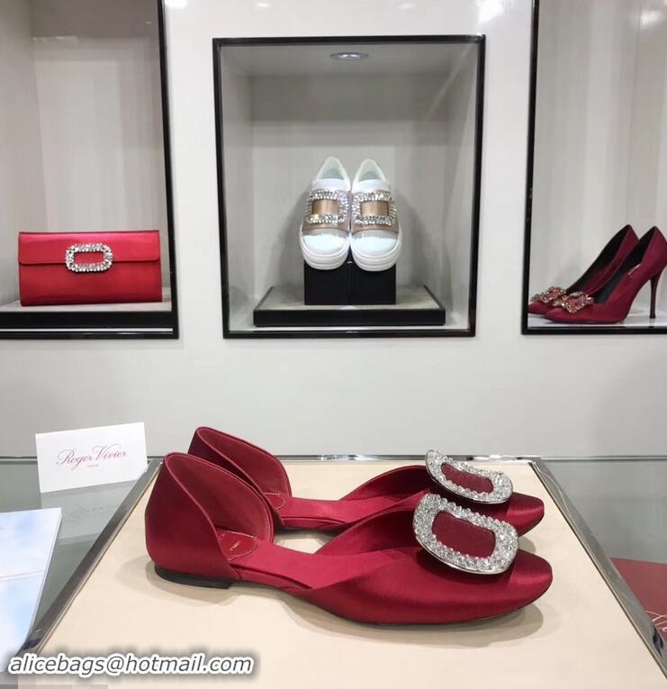 Trendy Design Roger Vivier Chips Strass Ballerinas R9101 Dark Red 2019