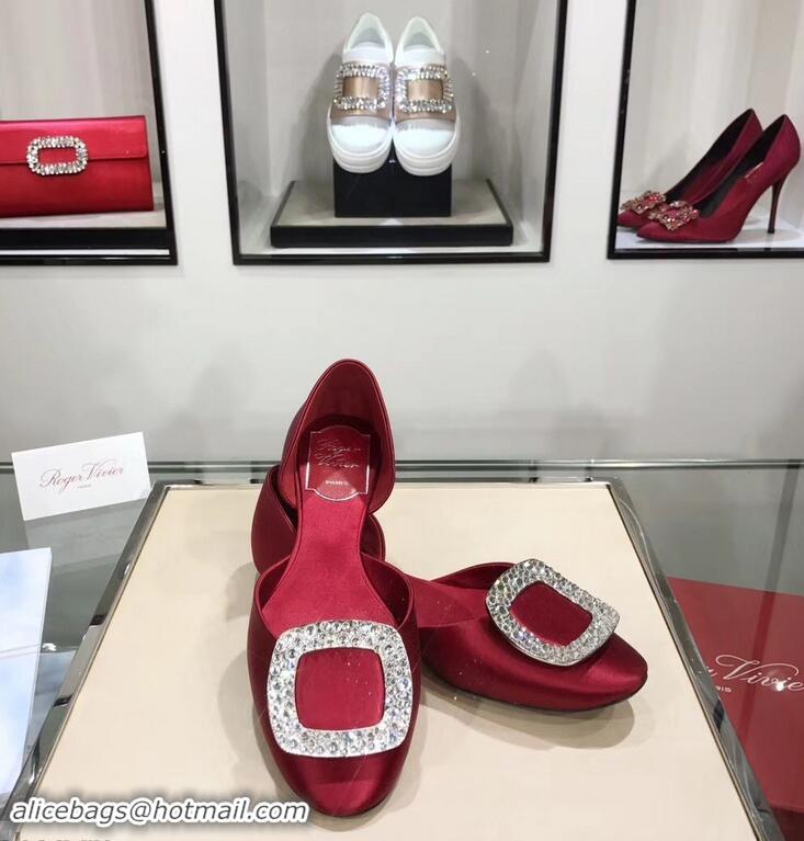 Trendy Design Roger Vivier Chips Strass Ballerinas R9101 Dark Red 2019