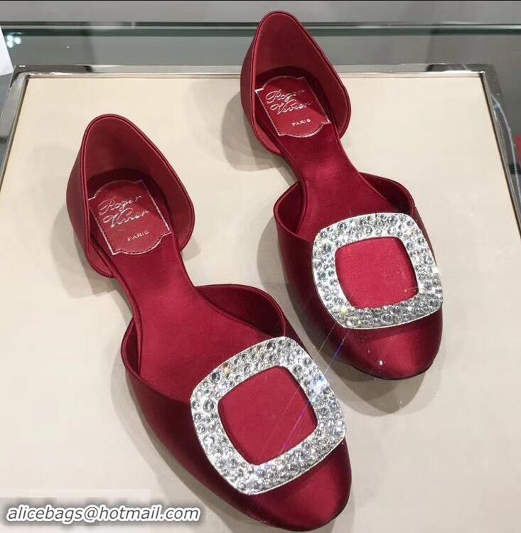 Trendy Design Roger Vivier Chips Strass Ballerinas R9101 Dark Red 2019