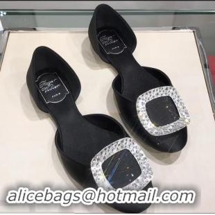 Inexpensive Roger Vivier Chips Strass Ballerinas R9101 Silk Black 2019