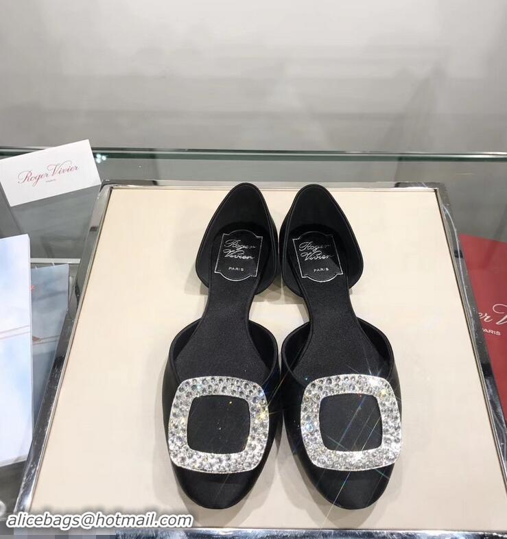 Inexpensive Roger Vivier Chips Strass Ballerinas R9101 Silk Black 2019