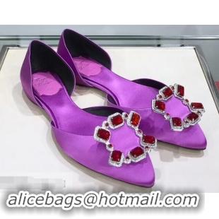 Spot Bulk Roger Vivier Dorsay Crown Jewels Ballerinas R9210 Purple 2019