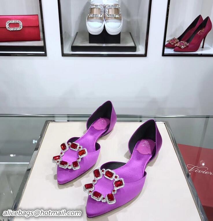 Spot Bulk Roger Vivier Dorsay Crown Jewels Ballerinas R9210 Purple 2019