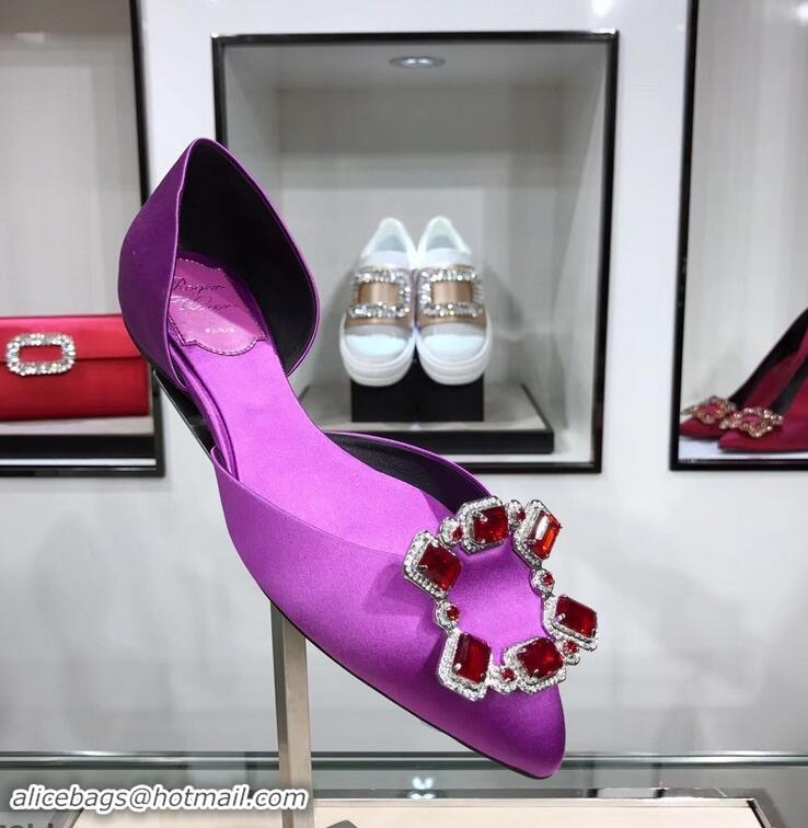 Spot Bulk Roger Vivier Dorsay Crown Jewels Ballerinas R9210 Purple 2019