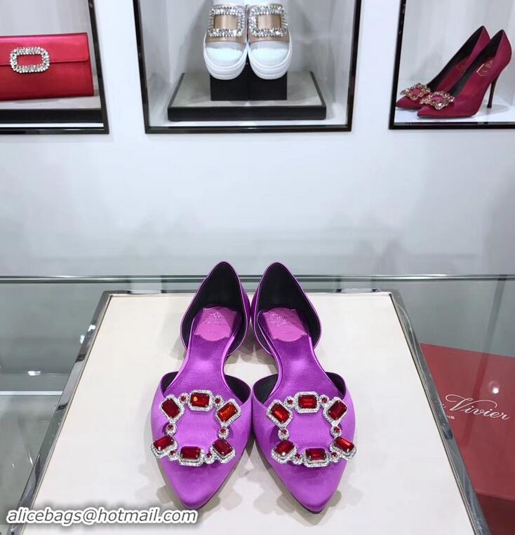 Spot Bulk Roger Vivier Dorsay Crown Jewels Ballerinas R9210 Purple 2019