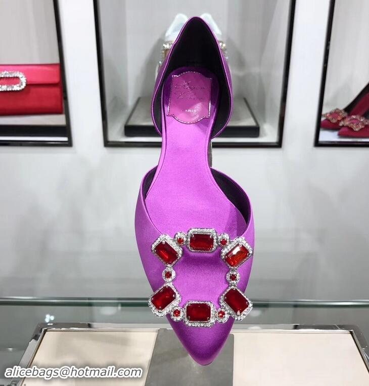 Spot Bulk Roger Vivier Dorsay Crown Jewels Ballerinas R9210 Purple 2019