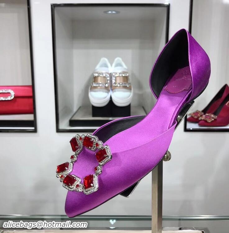 Spot Bulk Roger Vivier Dorsay Crown Jewels Ballerinas R9210 Purple 2019