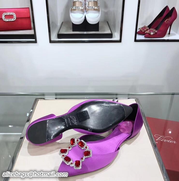 Spot Bulk Roger Vivier Dorsay Crown Jewels Ballerinas R9210 Purple 2019