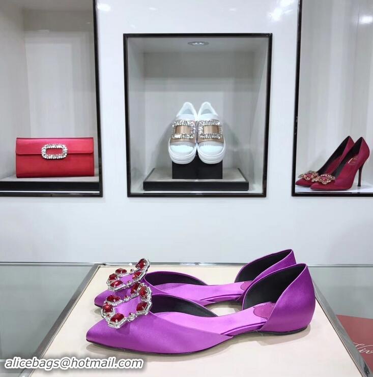 Spot Bulk Roger Vivier Dorsay Crown Jewels Ballerinas R9210 Purple 2019