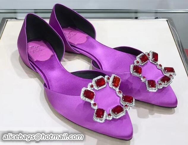 Spot Bulk Roger Vivier Dorsay Crown Jewels Ballerinas R9210 Purple 2019