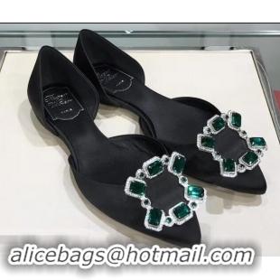 Imitation Roger Vivier Dorsay Crown Jewels Ballerinas R9210 Black 2019