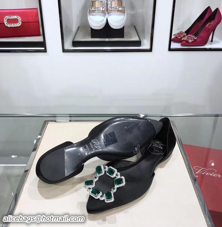 Imitation Roger Vivier Dorsay Crown Jewels Ballerinas R9210 Black 2019