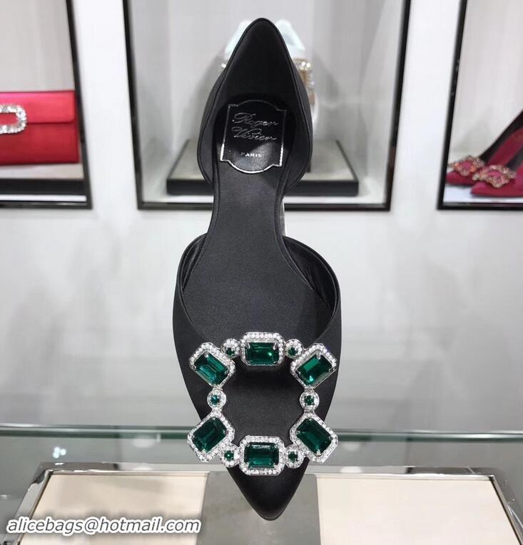 Imitation Roger Vivier Dorsay Crown Jewels Ballerinas R9210 Black 2019