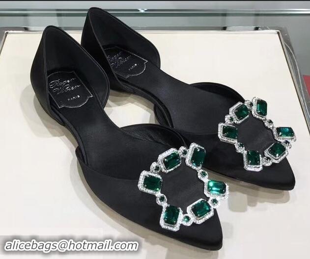 Imitation Roger Vivier Dorsay Crown Jewels Ballerinas R9210 Black 2019