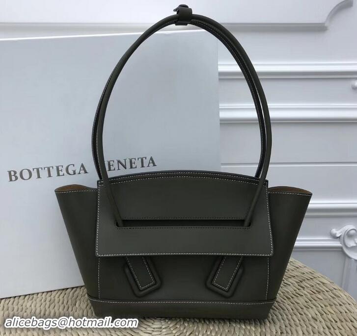 Good Looking Bottega Veneta Arco 33 Bag in French Calf Top Handle Bag 170201 Dark Green 2019